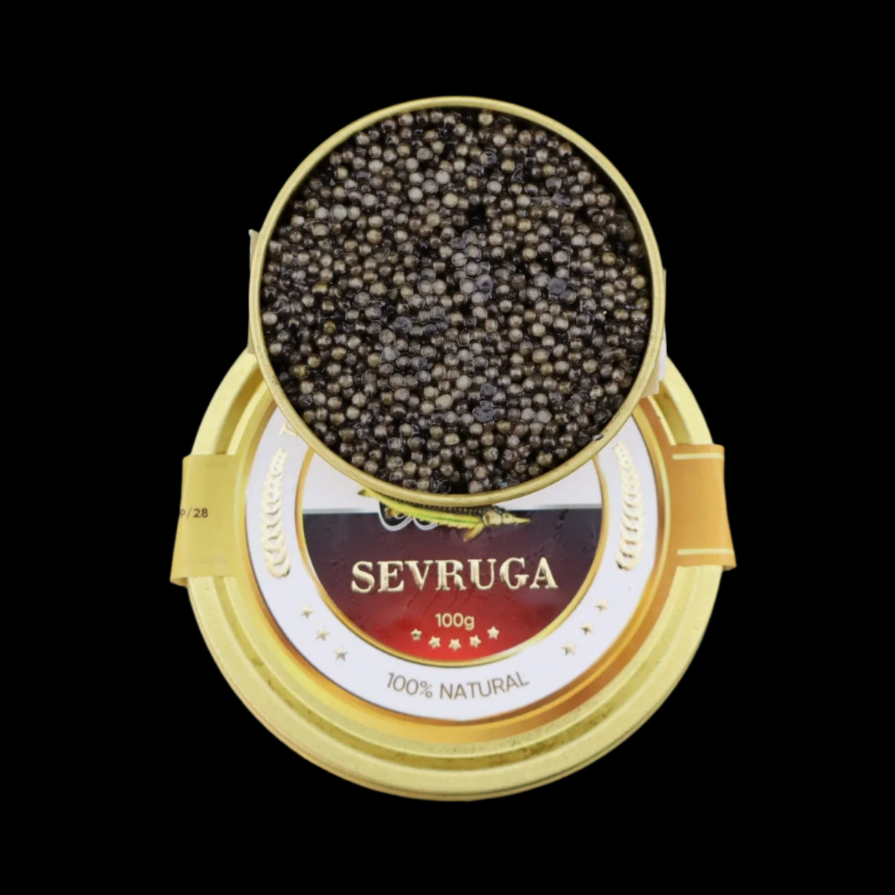 Sevruga caviar – small black sturgeon roe with bold, briny flavor. Premium gourmet caviar, sustainably sourced for fine dining. Buy fresh Sevruga caviar online with free overnight shipping.