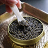 Sevruga caviar – small black sturgeon roe with bold, briny flavor. Premium gourmet caviar, sustainably sourced for fine dining. Buy fresh Sevruga caviar online with free overnight shipping.