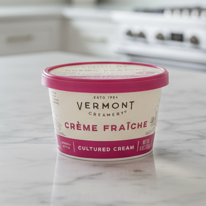 vermont creme fraiche, blinis and creme fraiche